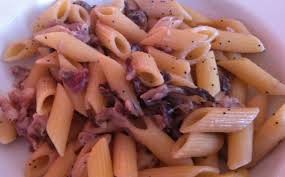 Pasta radicchio e pancetta